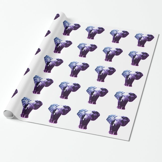 Pop Art Elephant Wrapping Paper (Unrolled)