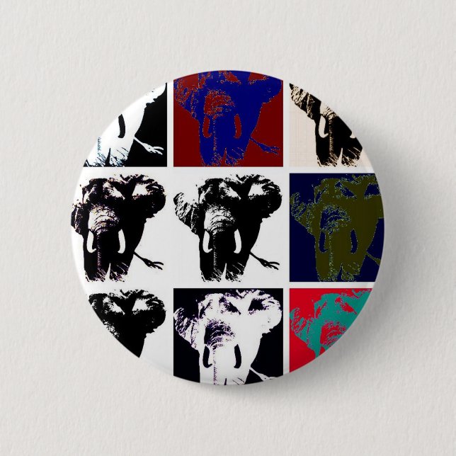 Pop Art Elephants 6 Cm Round Badge (Front)