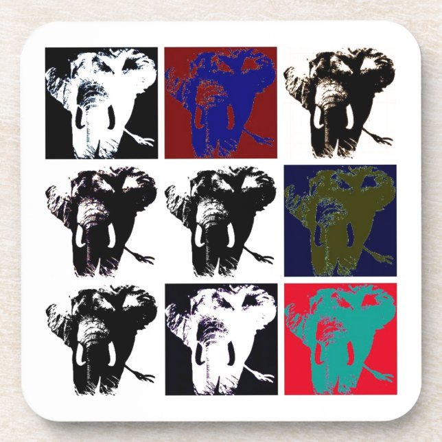 Pop Art Elephants Coaster (Front)