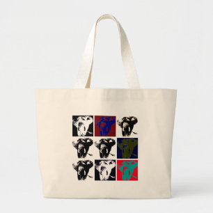 Pop Art Elephants Large Tote Bag