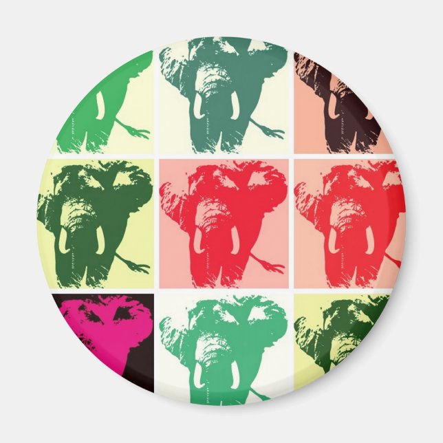 Pop Art Elephants Magnet (Front)
