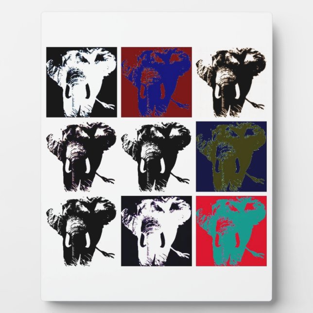 Pop Art Elephants Plaque (Front)