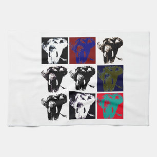 Pop Art Elephants Tea Towel