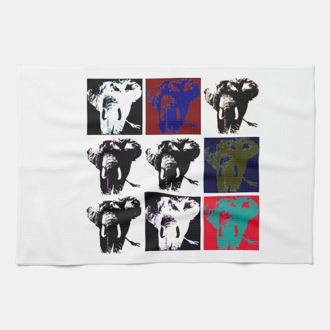 Pop Art Elephants Tea Towel (Horizontal)