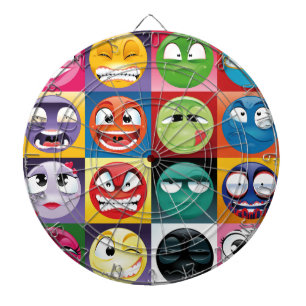 pop art emojis dartboard