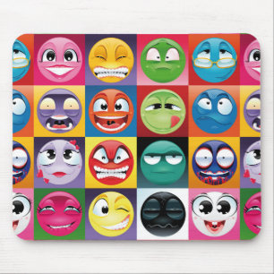 pop art emojis mouse mat