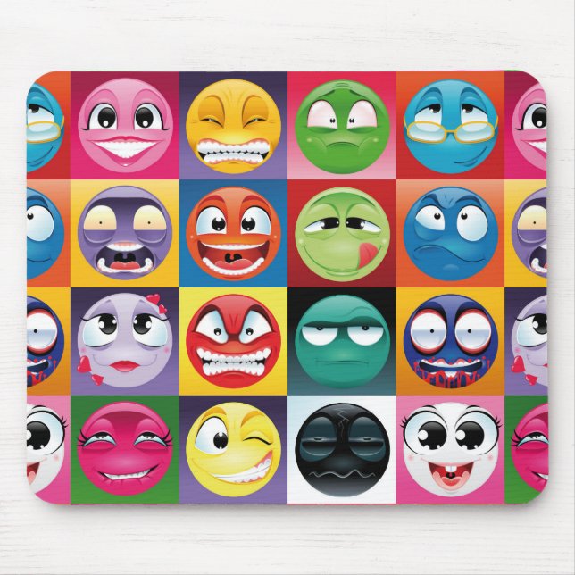 pop art emojis mouse mat (Front)
