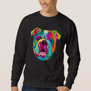 Pop Art English Bulldog Pet Paw Gift Men Women Dog Sweatshirt