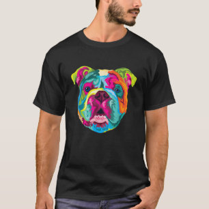 Pop Art English Bulldog Pet Paw Gift Men Women Dog T-Shirt