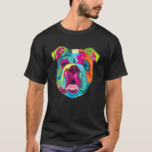 Pop Art English Bulldog Pet Paw Gift Men Women Dog T-Shirt