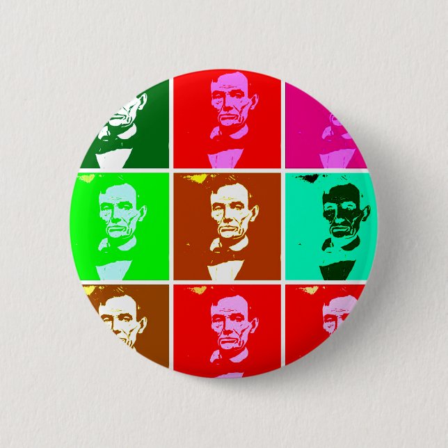 Pop Art .esque Abraham Lincoln 6 Cm Round Badge (Front)
