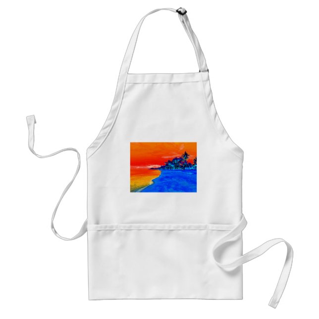 Pop Art Exotic Beach Palm Trees Standard Apron (Front)