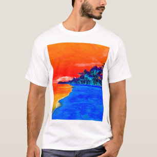 Pop Art Exotic Beach Palm Trees T-Shirt