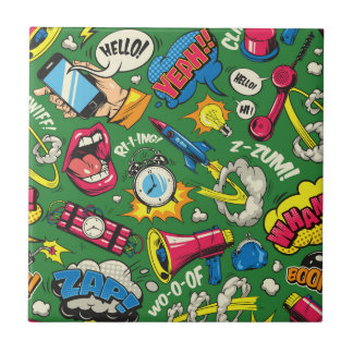 Pop Art Explosion - Retro Comic Aesthetic Tile