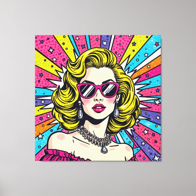 Pop Art Explosion - Retro Glam Comic Canvas Print (Front)