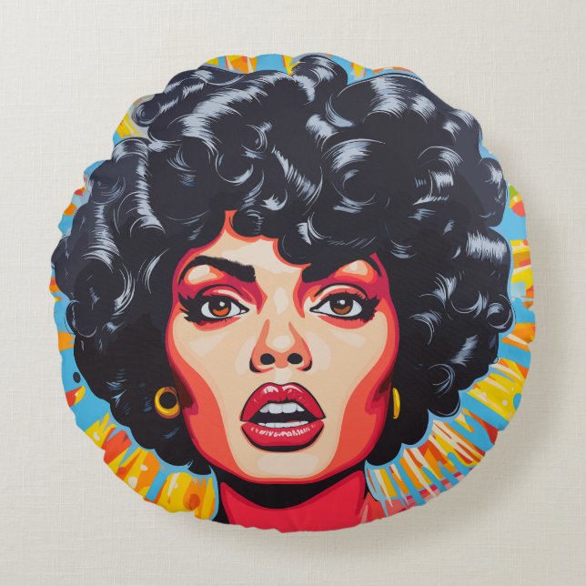 Pop Art Explosion Round Cushion (Front)