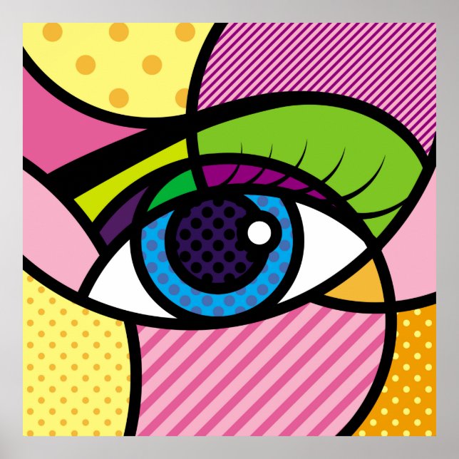 POP ART Eyes Illustration.art,pop,eye,graphic desi Poster (Front)