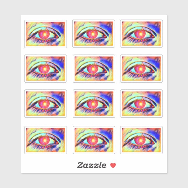 Pop Art Eyes Like a Flame Bold Psychedelic Eye (Sheet)