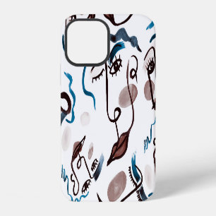 Pop art faces: abstract watercolor. iPhone 12 case