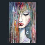 Pop Art Fantasy Woman Asleep Poster<br><div class="desc">"Asleep" © Molly Harrison 2012 www.mollyharrisonart.com From my original watercolor and acrylic painting.</div>