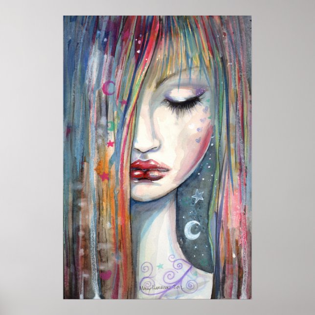 Pop Art Fantasy Woman Asleep Poster (Front)
