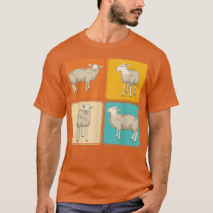 Pop Art Farm Animal Sheep Lover Farmer Farming She T-Shirt