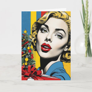 Pop Art Fashion Christmas Card Colorful Custom