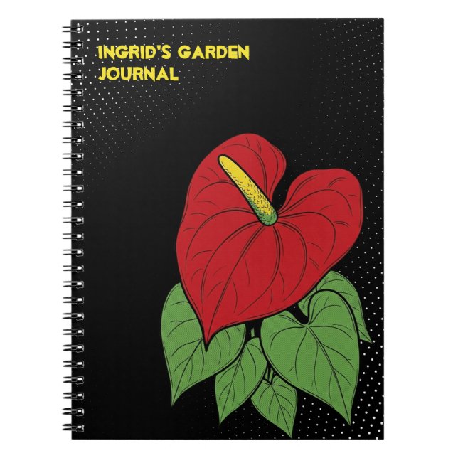 Pop Art Flamingo Lily Halftone Notebook (Front)