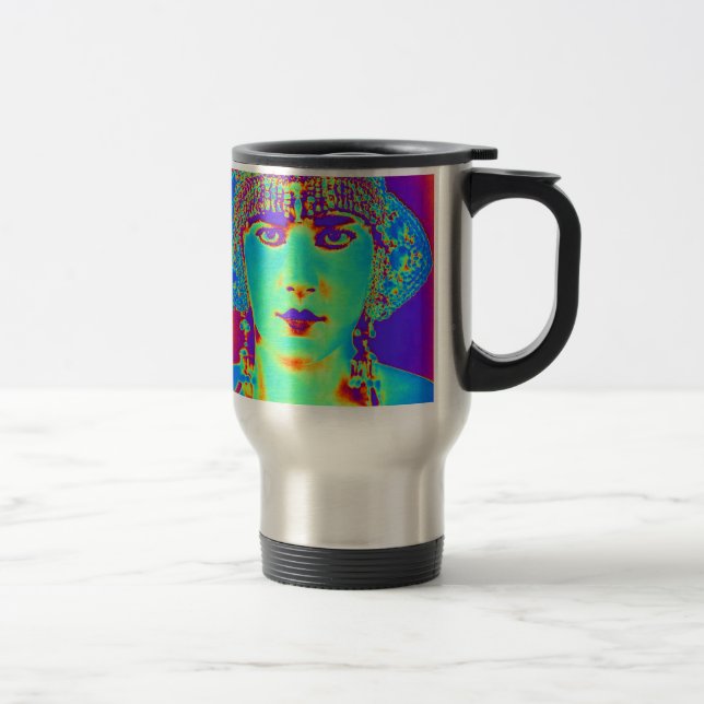 Pop Art Flapper Travel Mug (Right)