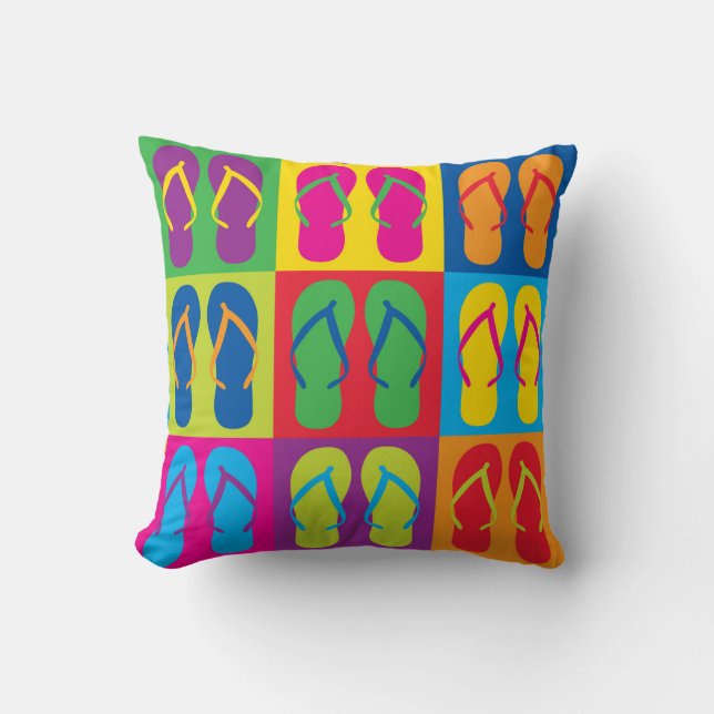 Pop Art Flip Flops Cushion (Front)