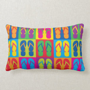 Pop Art Flip Flops Lumbar Cushion