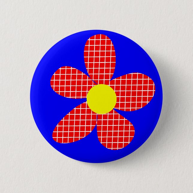 Pop Art Flower 6 Cm Round Badge (Front)