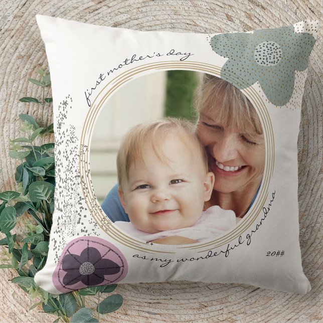 Pop Art Flower Editable Wording Custom Photo Cushion (Creator Uploaded)