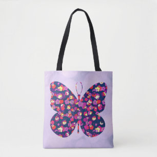 Pop Art Flower Floral Butterfly Art Tote
