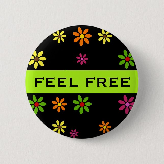 Pop Art Flowers seamless pattern + your ideas 6 Cm Round Badge (Front)