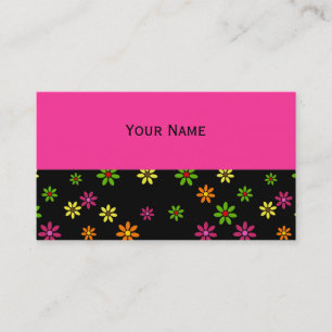 Pop Art Flowers seamless pattern + your ideas Business Card