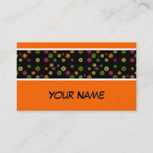 Pop Art Flowers seamless pattern + your ideas Business Card