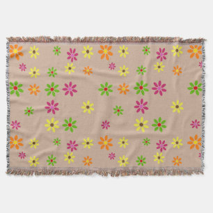 Pop Art Flowers seamless pattern + your ideas Throw Blanket