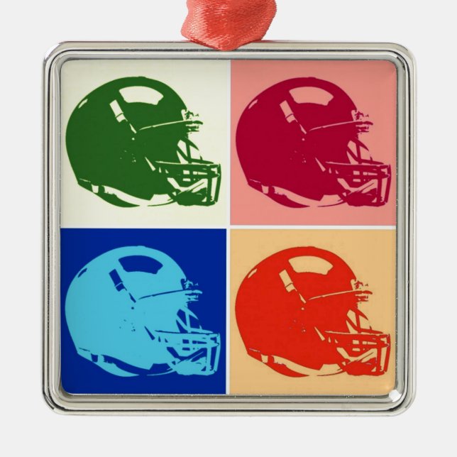 Pop Art Football Helmet Ceramic Ornament (Front)