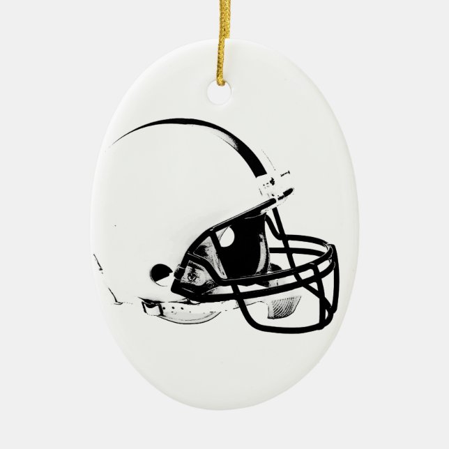 Pop Art Football Helmet Ceramic Tree Decoration (Front)