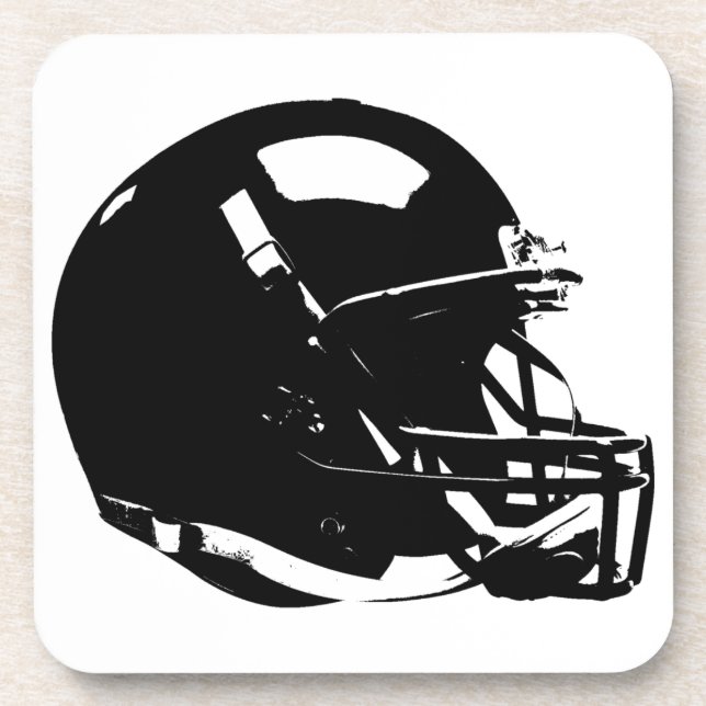 Pop Art Football Helmet Hard plastic coaster (Front)