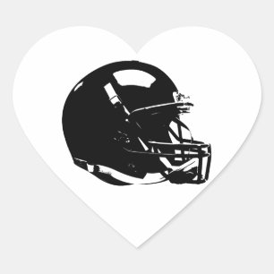 Pop Art Football Helmet Heart Sticker