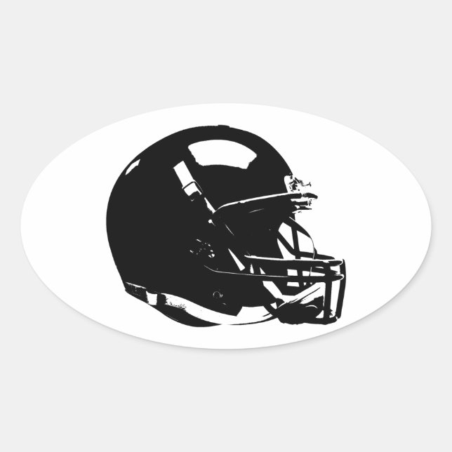 Pop Art Football Helmet Oval Sticker (Front)