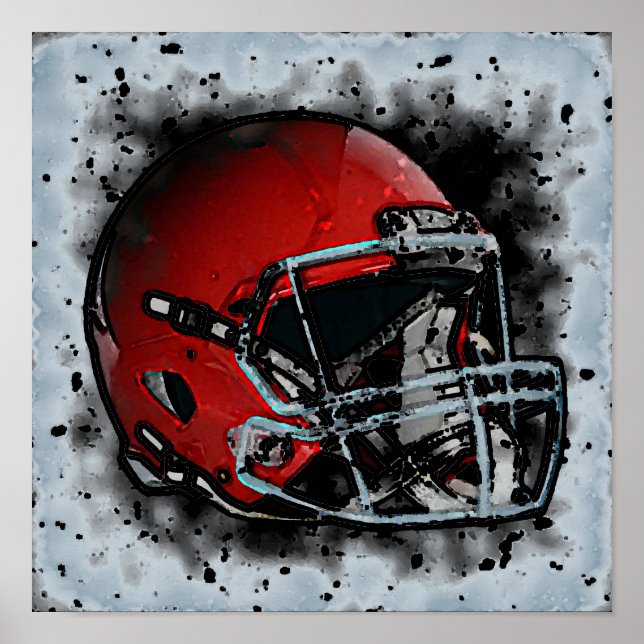Pop Art Football Helmet Poster (Front)