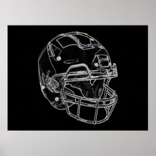 Pop Art Football Helmet Poster