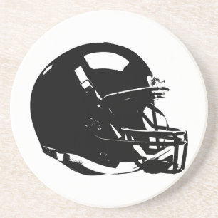 Pop Art Football Helmet Sandstone Coaster