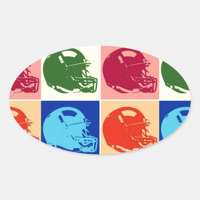 Pop Art Football Helmet Sticker (Front)