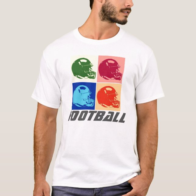 Pop Art Football Helmet T-Shirt - American Sports (Front)