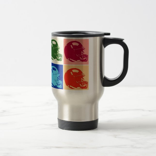 Pop Art Football Helmet Travel Mug (Right)
