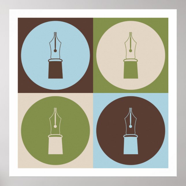 Pop Art Fountain Pens Poster (Front)